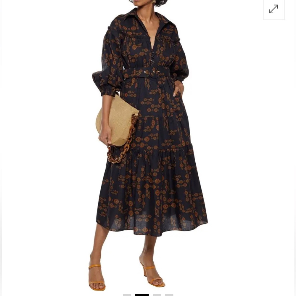 Nicholas tiered belted midi dress size S